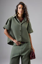 CAMISA BOXY CHIARA VERDE OLIVA