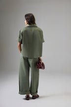 CAMISA BOXY CHIARA VERDE OLIVA
