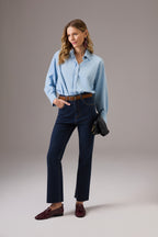 Calça Raw Denim Cropped Flare Felipa